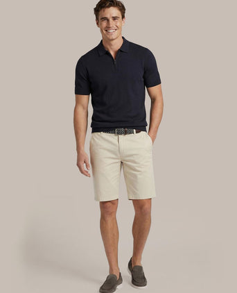 Knitted halve rits polo dan donkerblauw