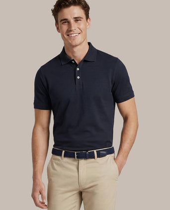 Boris liquid poloshirt donkerblauw