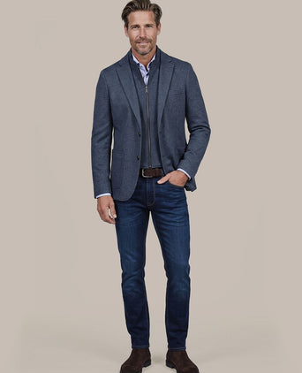 Colbert lommer twill inlay donkerblauw