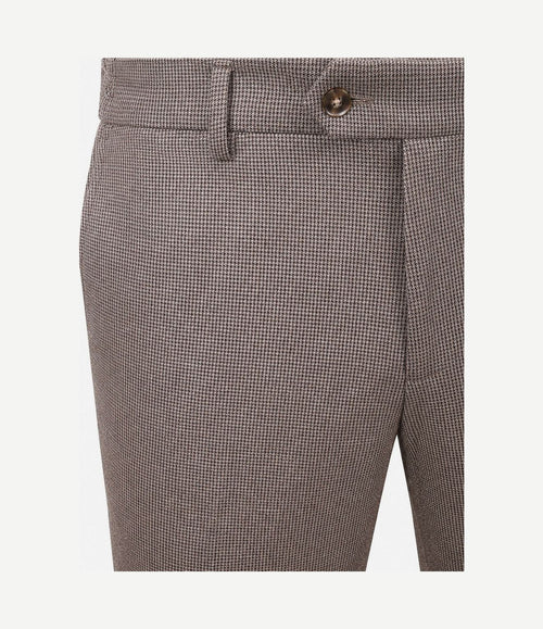 Aiden pantalon houndstooth tabacco