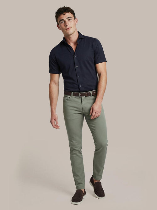 Shortsleeve sorona overhemd erik donkerblauw