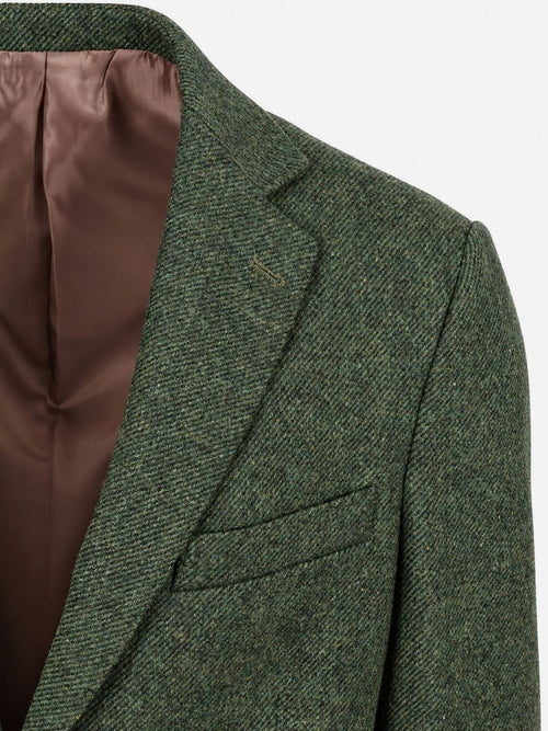 Colbert lamswol tweed groen
