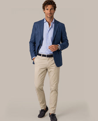 Colbert lamswol tweed blauw