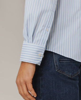 State of Art dobby overhemd streep lichtblauw | Regular-fit
