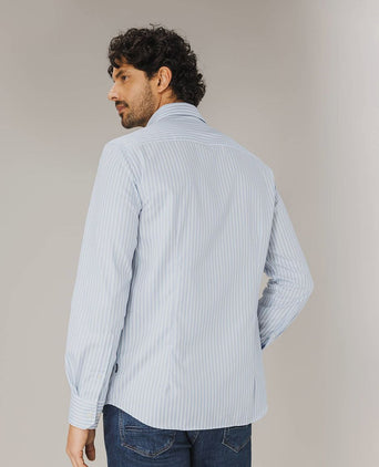 State of Art dobby overhemd streep lichtblauw | Regular-fit