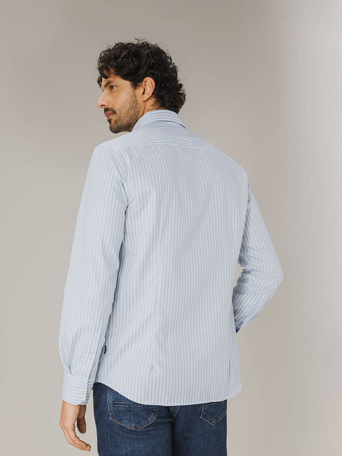 State of Art dobby overhemd streep lichtblauw | Regular-fit