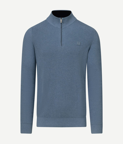 State of Art halve rits trui blauw | Regular-fit