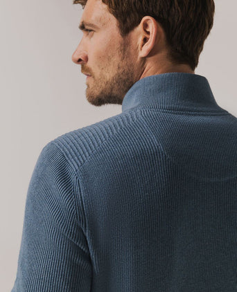 State of Art halve rits trui blauw | Regular-fit