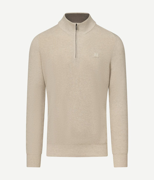 State of Art halve rits trui ecru | Regular-fit