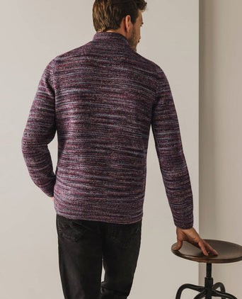 State of Art halve rits trui melange bordeaux | Regular-fit