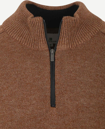 State of Art halve rits trui melange camel bruin | Regular-fit
