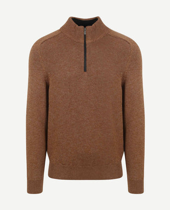 State of Art halve rits trui melange camel bruin | Regular-fit