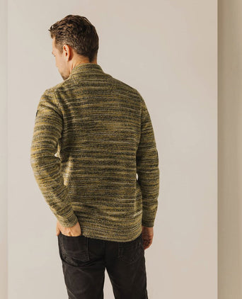 State of Art halve rits trui melange geel | Regular-fit