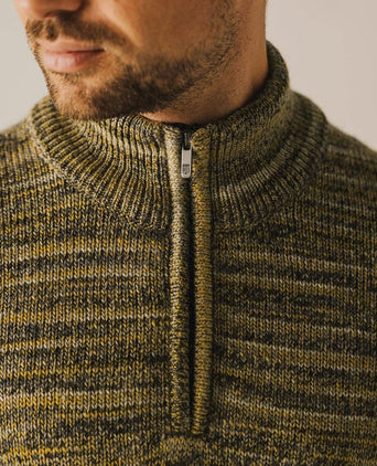 State of Art halve rits trui melange geel | Regular-fit