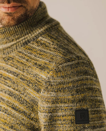 State of Art halve rits trui melange geel | Regular-fit