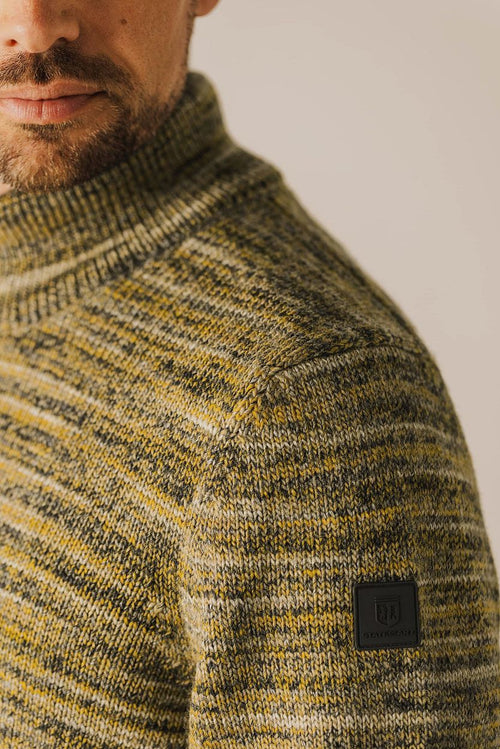 State of Art halve rits trui melange geel | Regular-fit