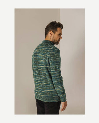 State of Art halve rits trui melange groen | Regular-fit