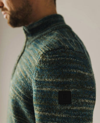 State of Art halve rits trui melange groen | Regular-fit