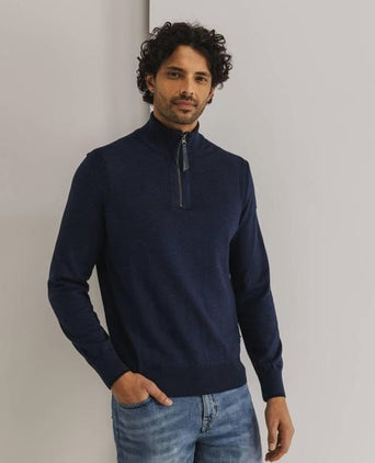 State of Art halve rits trui donkerblauw | Regular-fit