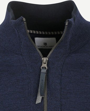 State of Art halve rits trui donkerblauw | Regular-fit
