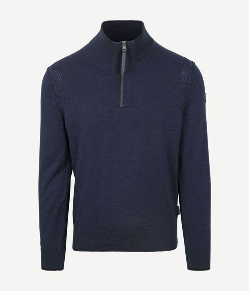 State of Art halve rits trui donkerblauw | Regular-fit