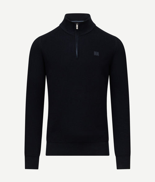 State of Art halve rits trui donkerblauw | Regular-fit