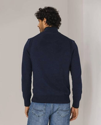 State of Art halve rits trui donkerblauw | Regular-fit