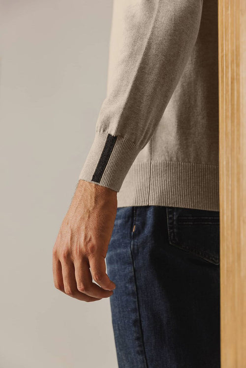 State of Art halve rits trui oak ecru | Regular-fit