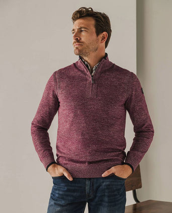 State of Art halve rits trui rood | Regular-fit