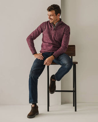 State of Art halve rits trui rood | Regular-fit