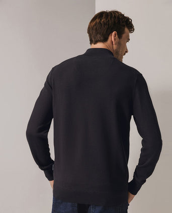 State of Art halve rits trui structuur antraciet | Regular-fit