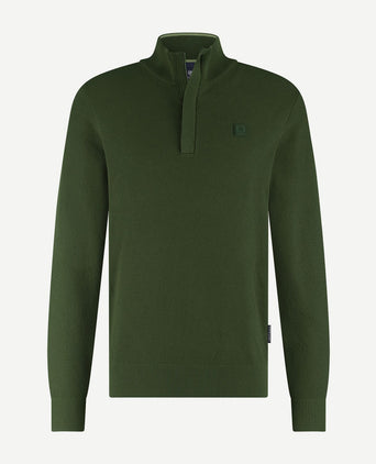 halve rits trui structuur donkergroen