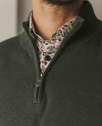 State of Art halve rits trui woods donkergroen | Regular-fit