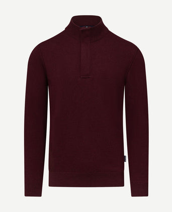 State of Art halve rits trui wool blend burgundy | Regular-fit