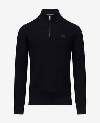 State of Art halve rits trui wool blend burgundy | Regular-fit