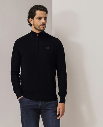 State of Art halve rits trui wool blend burgundy | Regular-fit