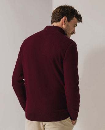 State of Art halve rits trui wool blend burgundy | Regular-fit