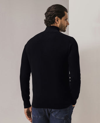 State of Art halve rits trui wool blend burgundy | Regular-fit