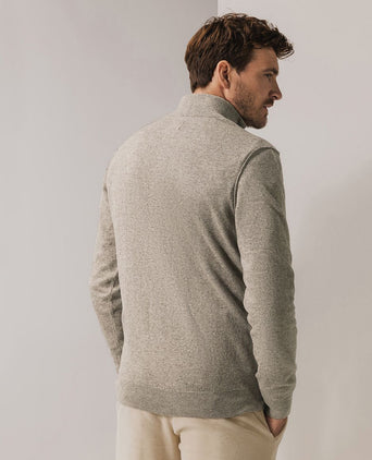 State of Art halve rits trui wool blend melange taupe | Regular-fit