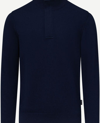 State of Art halve rits trui wool blend donkerblauw | Regular-fit