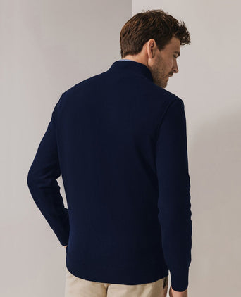 State of Art halve rits trui wool blend donkerblauw | Regular-fit