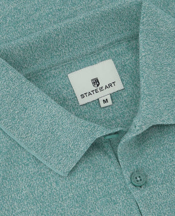 State of Art knitted poloshirt groen