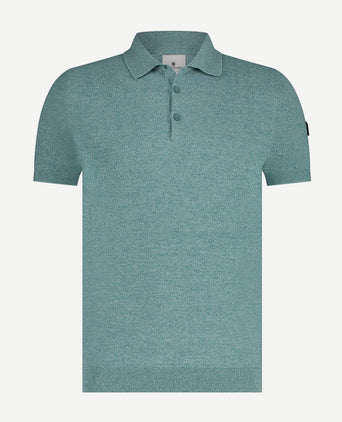 State of Art knitted poloshirt groen