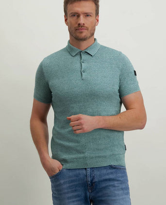 State of Art knitted poloshirt groen