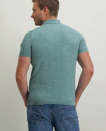 State of Art knitted poloshirt groen