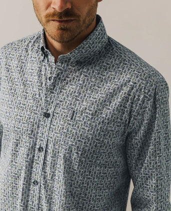 State of Art overhemd leafs blauw | Regular-fit