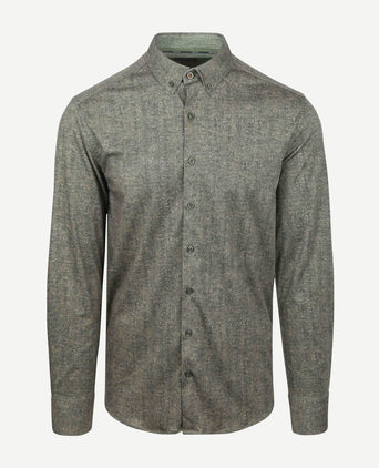 State of Art overhemd jersey herringbone groen | Regular-fit