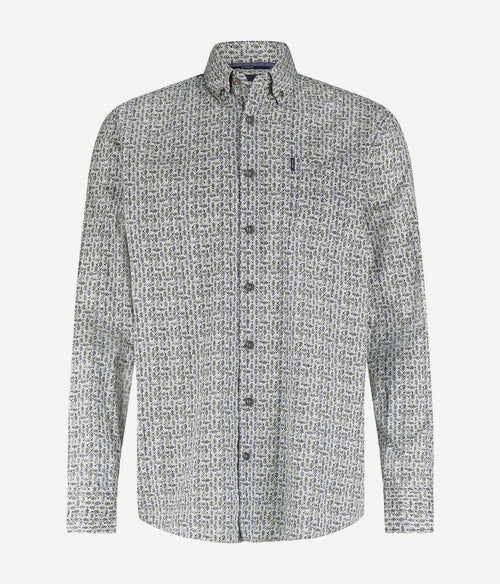 State of Art overhemd leafs blauw | Regular-fit