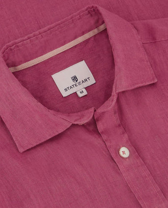 State of Art overhemd linnen kersenrood | Regular-fit