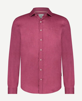 State of Art overhemd linnen kersenrood | Regular-fit